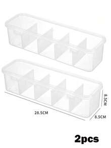 Hộp đựng đồ bằng nhựa trong suốt 5 ngăn (không kèm sticker), thích hợp để đựng kẹp tóc, dây buộc tóc, dây cáp, vật dụng nhỏ, và sắp xếp bàn làm việc. - Trong sáng - Xem 7