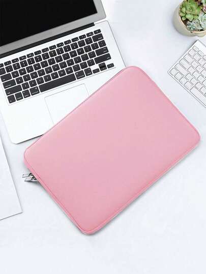 1pc Minimalist Dual Zipper Laptop Sleeve, Protective Case For Laptop