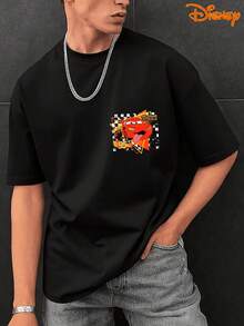 Disney Men's Casual Hoodie, Lightning McQueen "I Am Speed" Fun Print, Dynamic Racing Design, Comfortable Fit, Perfect For Energetic Style & Daily Activities - màu đen - Xem 2