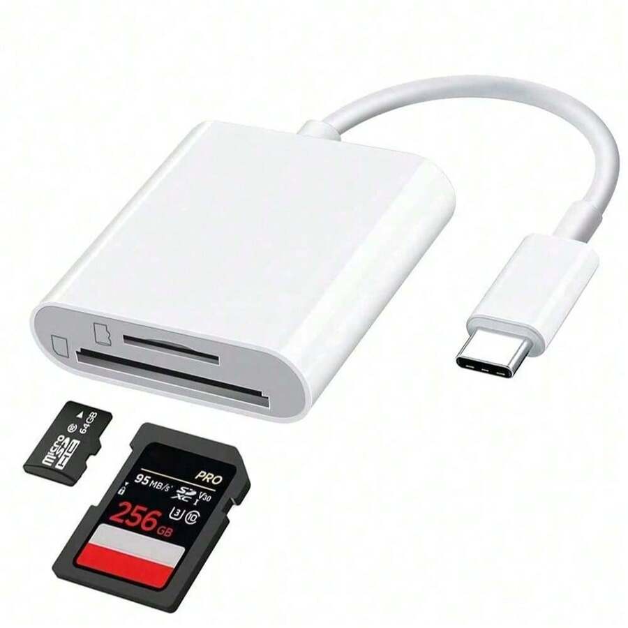 محول قارئ بطاقة SD TF 2 في 1 من نوع USB-C للهاتف 15 14 13 12 16 برو ماكس وأجهزة الكمبيوتر اللوحية OTG لبطاقة الذاكرة الصغيرة - A - مشاهدة 1