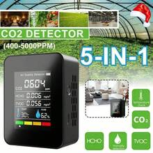 1台优质空气质量监测仪 - 可精准检测二氧化碳、一氧化碳、PM2.5、PM10、甲醛、总挥发性有机化合物，配备大尺寸液晶显示屏、实时气体分析仪和先进的二氧化碳传感器技术，适用于家庭和办公室使用。 - 彩色 - 查看 3