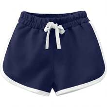 3 Pack Little Big Girls Running Athletic Cotton Shorts Toddler Kids Workout Dance Dolphin Short - C07-black-grey-rose-navy (4pcs) - View 4