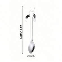 1pc Stainless Steel Cartoon Cat & Dog Spoon, Dessert Spoon, Hanging Cup Coffee Spoon, Stirring Mug Cat Spoon - View 8