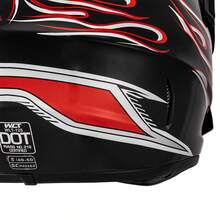 Casco de motocicleta para niños, incluye gafas, guantes, mascarilla y estampado de llamas rojas. - Rojo - Ver 8