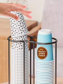 1pc Luxury Paper Cup Holder, Disposable Cup Organizer, Water Dispenser Cup Rack, Tabletop Paperless Easy Cup Holder, Cup Dispenser, Creative Cup Rack, Hygienic, Tidy - Multicolor - View 10