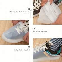 1 Pair Durable Waterproof Shoe Covers - Made Of Crystal Jelly, Seamless, Waterproof And Anti-Slip - Ideal For Outdoor Rainy And Humid Conditions - Travel Friendly (Actual Size Shown), Shoe Rack, Storage Saver, Outdoor, Garden, Portable, Commencement, Congrats Grad, Valedictorian, Rain Boots / Rubber Boots / Waterproof Boots / Boot Covers / Shoe Covers Waterproof / Rain Shoe Covers / Wellies / Outdoor / Garden - Upgraded Version - View 6