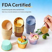 50个装烘焙纸杯蛋糕衬垫，耐热PET纸杯，卷边加固不油腻，纸杯蛋糕包装纸，烘焙纸杯 - 查看 12