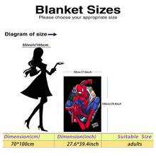 Marvel Spider-Man Theme Flannel Blanket, Featuring The Classic Red And Blue Superhero Costume, Warm And Soft, Suitable For Sofa, Nap, Bed Decor And More - Black - View 17