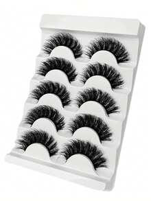 5对3D全贴假睫毛，DD卷翘度，自然蓬松仿貂毛睫毛，打造迷人性感妆容 - 查看 6