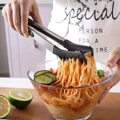 10 pollici Pinze per insalata, pasta e alimenti resistenti al calore e inodori, pinze per spaghetti