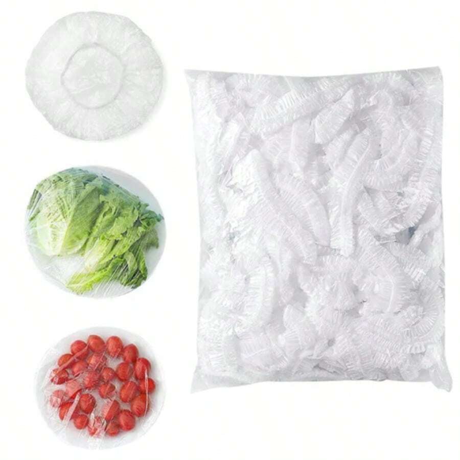 100/300入 食品保鮮蓋,彈性塑膠密封膜,冰箱儲存袋,廚房工具 - 白色 - 查看 1
