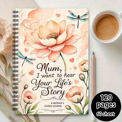 1pc Inspirational "I Want To " Spiral Notebook, Mother's Guidance Journal, Sharing Her Life And Love, A Meaningful Keepsake, Sharing His Journey And Memories, For My Family, Personal Organizer, Office Planner, Time Management Notebook