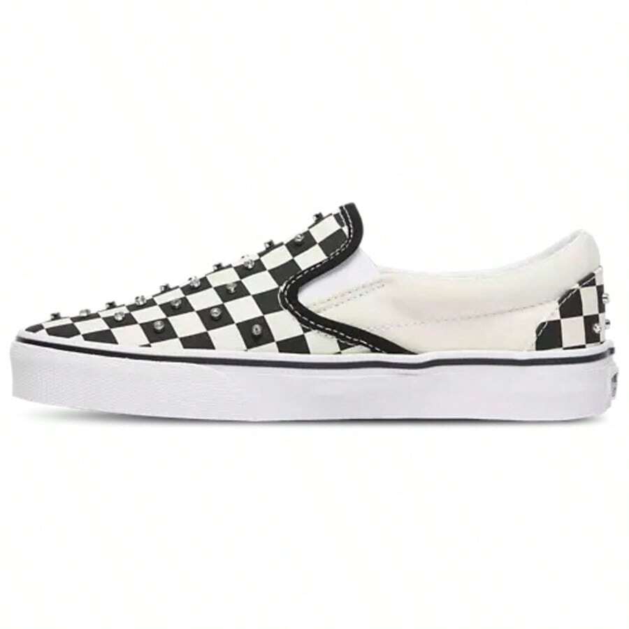 Vans Classic Slip-On White Black Shoes Women's VN000D6YCJK1 - 黑與白 - 查看 1