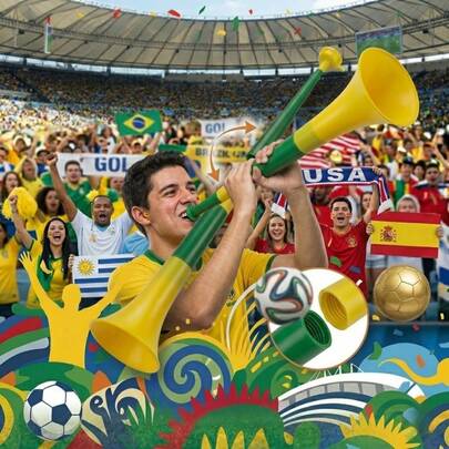 Kit 2 Vuvuzela Brasil Som Alto e Potente | Copa do Mundo 2026 Festa Torcida Futebol