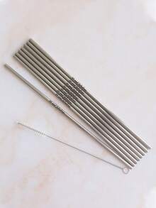 Bộ ống hút kim loại tái sử dụng cá nhân hóa, quà tặng tiệc tùng theo yêu cầu, quà tặng khách mời đám cưới, ống hút bằng thép không gỉ khắc chữ. - Nhiều màu - Xem 2