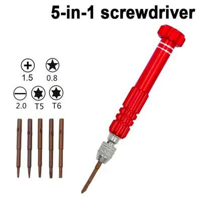 Bộ tua vít mini đa năng 5 trong 1, bộ tua vít từ tính bằng thép S2 dùng cho kính mắt, kính thời trang, đồ điện tử, điện thoại, sửa chữa trang sức, dụng cụ DIY, quà tặng ngày lễ