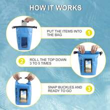 1pc Unisex Waterproof Bag With Touch Screen Window, 2L Large Capacity, Lightweight Dry Bag Backpack With Phone Case, Suitable For Diving, Travel, Swimming, Canoeing, Kayaking, Camping And Beach - Waterproof Bag - View 7