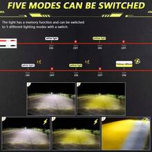 2 piezas Faros de Auxiliares Luz 5 modos Led Con interruptor Con luz estroboscópica Para Auto Moto - A - Ver 3