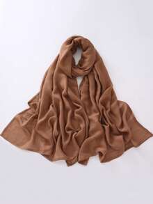 1pc Cotton Solid Color Scarf Shawl, Versatile Women's Beach Cover-Up, Lightweight & Soft, Classic Scarf/Shawl/Blanket, Large Size Suitable For Evening Dress Party, Travel, Office, Wedding - Multicolor - View 47