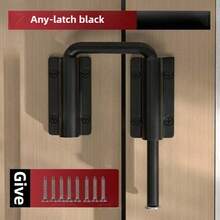 1 pieza de pestillo de puerta de aleación de aluminio duradero, cierre de  antirrobo de 90/180 grados, herraje para puerta. GZFV - Negro - Ver 2