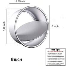2 Pack 6-Inch Non-Stick Deep Aluminum Round Cake Pan With Removable Bottom For Wedding/Birthday/Christmas Cake Baking Round Cake Tin Set With Loose Base 6 Inchdjj - Silver6inch - View 2