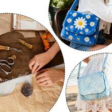 预裁翻盖斜挎包缝纫图纸 - 简易DIY缝纫图纸：拉链翻盖单肩包即用牛皮纸模板 - 中号邮差包（34x26厘米） - DIY毛绒/帆布钱包项目，制作您自己的毛绒冬季包或日常手提包缝纫模板及缝纫用品（仅图纸） - A - 查看 2