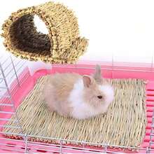 1pc Pet Rabbit/Hamster Woven Grass Mat, Pet Grass Pad, Grass Nest, Straw Woven Pet Bed - Multicolor - View 7