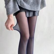 Spring Summer New Sheer Velvet Pantyhose Women Candy Color Sheer Nude Tights Y2K Sexy E-Girl Soft High Waist Hosier - màu đen - Xem 7
