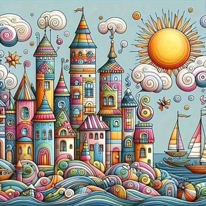 5D Diamond Painting Kit - Full Round Diamond, House Pattern, Acrylic Craft Set For Home Decor, Frameless Diamond Painting Craft Gift Set