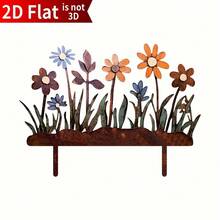 Valla de jardín de estilo campestre de 2D plana, de 1 pieza, de acrílico con diseño floral - Valla decorativa resistente al viento y al agua para el patio, el jardín y la parte superior de la valla, decoración floral, adecuada para 11 días festivos - flores - Ver 9