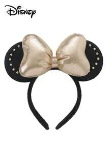 Disney 1个迪士尼米奇耳朵发箍，配有闪亮的米妮耳朵蝴蝶结，适合城堡装扮、节日派对服装、圣诞礼物 - 彩色 - 查看 8