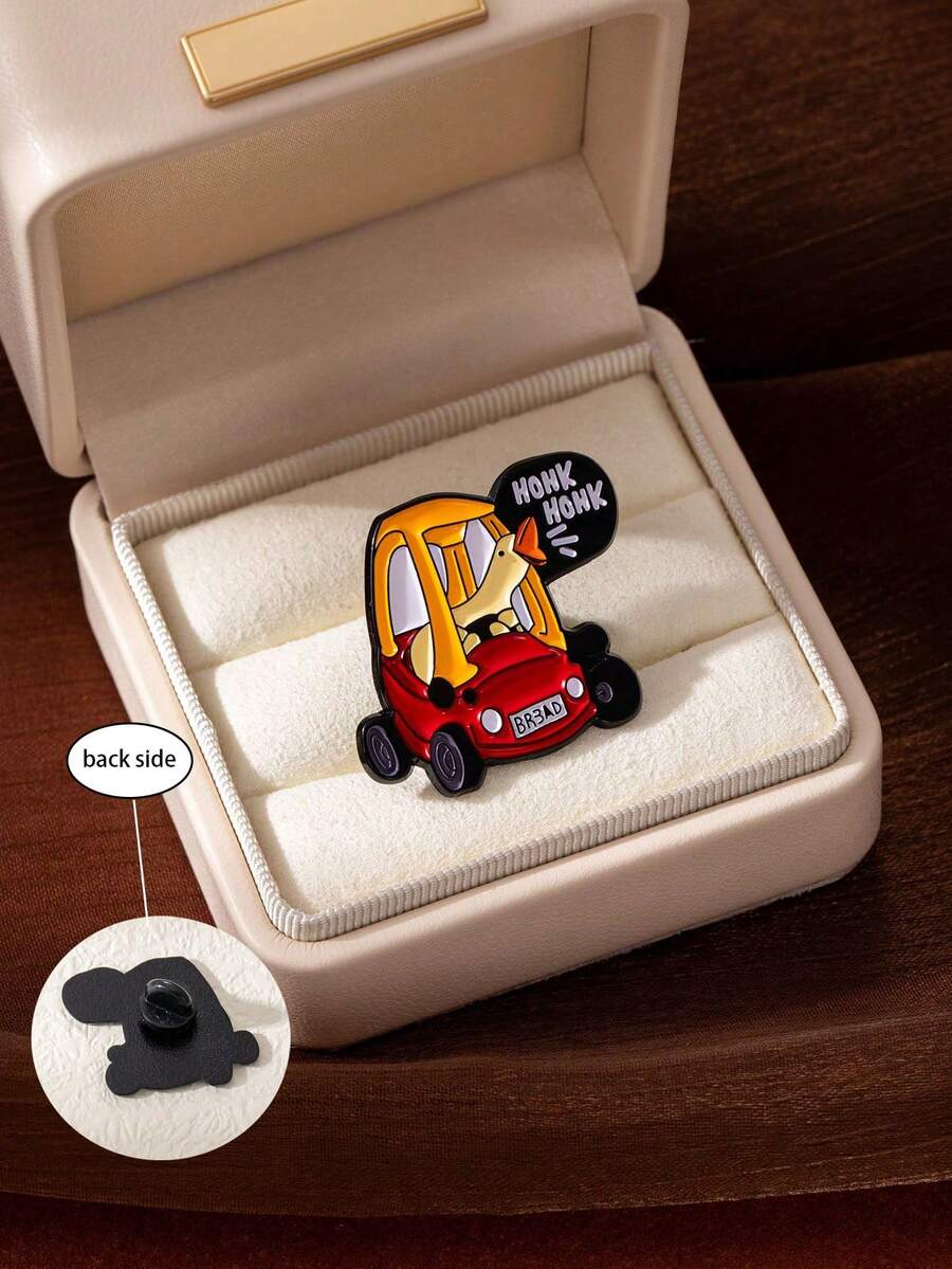 1pc Fun Cartoon Yellow Duck Car Brooch Pin Animal Badge Children's Gift For Men And Women's Daily Wear - Multicolor - View 1