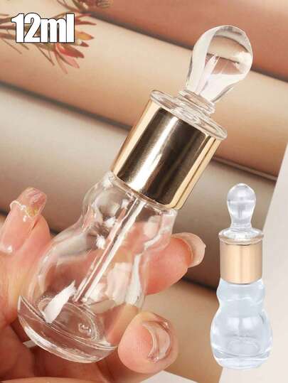 12ml Essential Oil Bottle Glass Dropper, Gourd Bottle, Perfume Essential Oil Separate Bottle, Agarwood Bottle, Cosmetic Dropper Bottle,Gourd-Shaped Cosmetic Packaging Bottles, Protective Liquid Dispenser, Refillable Beauty Serum Container For Skincare, Travel Additions - Protection,Suitable For Business Trips, Travel, Daily Use Of Bottles, Valentine's Day Gifts, Mother's Day Gifts, Birthday Gifts