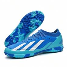Unisex Football/Soccer Shoes, Lightweight Neutral Training Cleats Suitable For Boys And Girls, Outdoor Sports - Blue - View 2