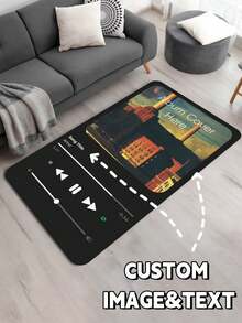 Custom Music Style Mat With Image And Text, Custom Name Doormat Room Decor, Bathroom Rugs, Kitchen Decor, Door Mat, Laundry Room Accessories - Multiple Sizes Available, Durable, Non-Slip, Machine Washable, Perfect For , Valentine's Day, Christmas, Halloween, Easter, Thanksgiving & More - Ideal For Homeo Wners, Renters, Students, Office Workers, Family Members, Gift For Someone Who Has Just Moved - Suitable For Home, Office, Garden, Dorm Decor, Laundry Room Accescories, Bathroom Rugs, Rugs For Pet Dog Cat - Multicolor - View 9