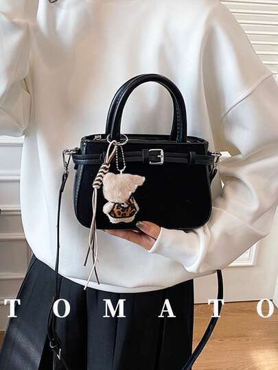 1 件装时尚女士手提包，纯色多功能大容量单肩包，采用 PU 皮革材质（不含配件），可单肩背或斜挎，适合日常使用、外出、购物、上学、约会、送礼、办公、工作、旅行 - 适合年轻女性