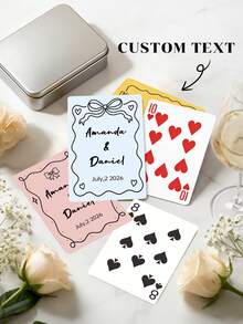 Personalized Wedding Guest Book Alternative , Customize Text,Custom Wedding Playing Cards , Personalized Wedding Deck , Custom Printed Keepsake , Bridal Shower Favor - Multicolor - View 1