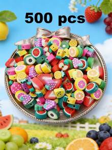 100/200/500/1000pcs Soft Polymer Clay Strawberry, Fruit, Lemon Slice Beads | DIY Jewelry Making, Bracelet & Accessory Spacer Beads, Citrus Themed Craft Supplies - Multicolor - View 19