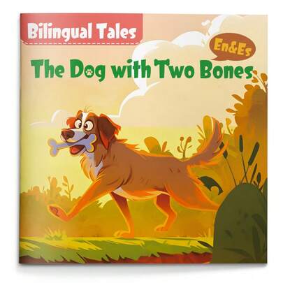 Bilingual Classic Fable "The Dog And Two Bones" – Greed & Contentment Theme, Inspirational Reading Gift