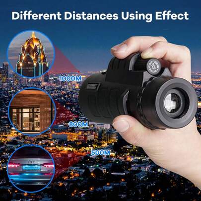 10x40 High-Definition Monocular Telescope, Portable Outdoor Hiking And Bird Watching, Watching Performances And Events, Gift For Boyfriend, Including Adjustable Phone Holder And Mirror Cloth