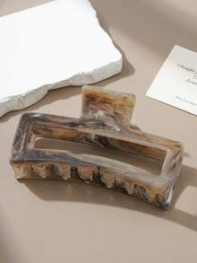 1个/8个装大号方形镂空发爪，12.7厘米大理石纹设计，时尚百搭发爪，适合女士发型及日常休闲佩戴 - 彩色 - 查看 11