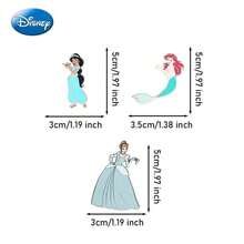 Monogram 1Pc Disney Officially Licensed Collectible Enamel Princess Brooches Belle Jasmine Ariel Snow White  Pocahontas Tiana Beautiful Pins Cute Small Gifts Dress Accessories Pin For Clothes Bag Charm For Women Family Friends Party Supplies Party Small Gifts - Disney Princess - View 3
