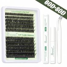 960pcs DIY Segmented False Lashes, 10-20mm Mixed Length, 30D,40D,60D,80D,100D DIY Eyelash Extension Set, Large Capacity Individual Lashes Set,Soft & Natural Individual Lashes, Easy DIY Long-Lasting Eyelash Bond&Seal, DIY Remover, DIY Eyelash Tweezers, Create 3D Dimensional Eye Makeup, For Home DIY, Travel, Daily Commute, Evening Party, Wedding Bride Makeup, Etc. - Black - View 9