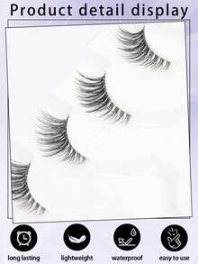 14Pairs Half Lashes Faux Mink Lashes Transparent Stems,Short Accent Reusable False Eyelashes Natural Fluffy Makeup Tools Extension - View 3