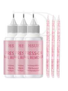 25毫升/瓶指甲胶水卸除剂，适用于按压式指甲和亚克力指甲，不含丙酮，无味，无油，适用于所有类型的指甲胶水——固体凝胶和凝胶贴片，精准注射器针头，快速卸除，操作简便。 - 無色 - 查看 14