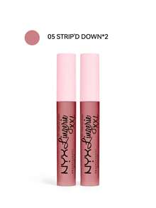 NYX [2 Gói] Son lì dạng lỏng Lingerie XXL 05 Strip'd Down 0.13oz/4ml*2 - Tóc vàng - Xem 2
