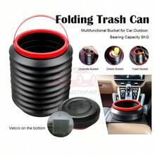 4L Foldable Mini Car Trash Can, Garbage Container, Car Trash Bin - A - View 2