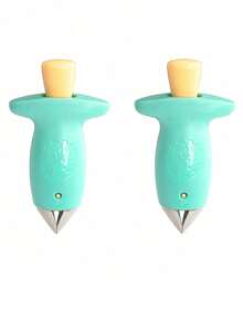 1pc/2pcs/4pcs Stainless Steel Strawberry Huller, Fruit Stem Remover, Tomato Leaf Picker - Multicolor - View 14