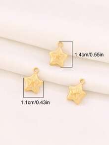 3pcs Stainless Steel 3D Star Pendant Findings Fashion 18K Gold Plated Star Charms For DIY Jewelry Making Supplies Accessories - Pendants - View 7