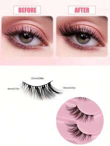 7 Pairs Of Half-Cut False Eyelashes, Transparent Band, Cat Eye Style, Short Soft 3D Mink-Like Lashes, Natural Makeup Look, Delicate Lashes, Lash Extension, Tapered Lashes - View 3